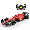 Red Ferrari F1 RC car with remote control, detailed racing decals, from revnhaus