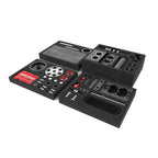 RC drift car engine kit with red and black components in foam tray from revnhaus