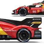 Red Ferrari race car with Shell, Michelin, Richard Mille branding, detailed rear wing and tires from revnhaus