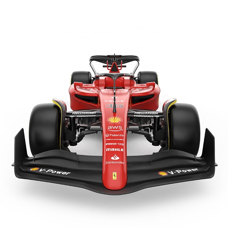 Red Formula 1 race car with Shell, AWS, and Mahle sponsor logos, front view from revnhaus