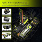RC car electric setup with brushless motor, ESC, servo, and 2200mAh battery from revnhaus