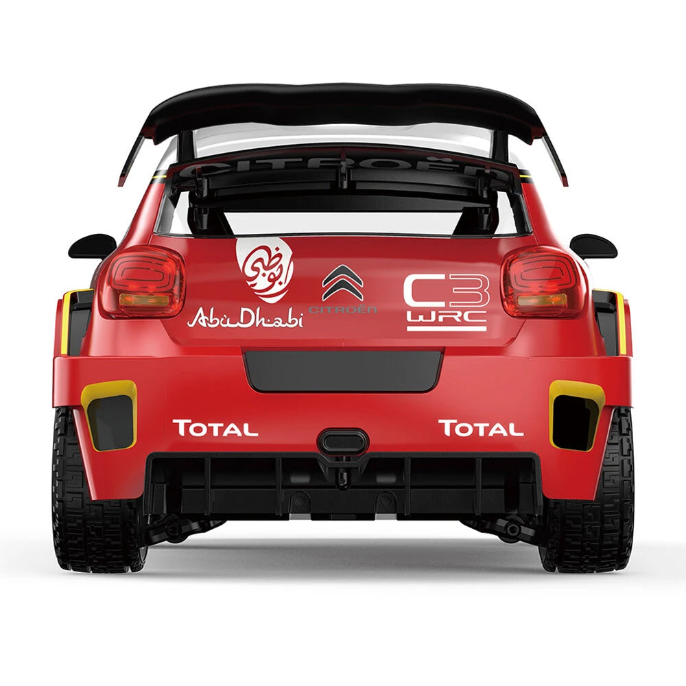 Red Citroën C3 WRC rally car model with Abu Dhabi and Total decals from revnhaus