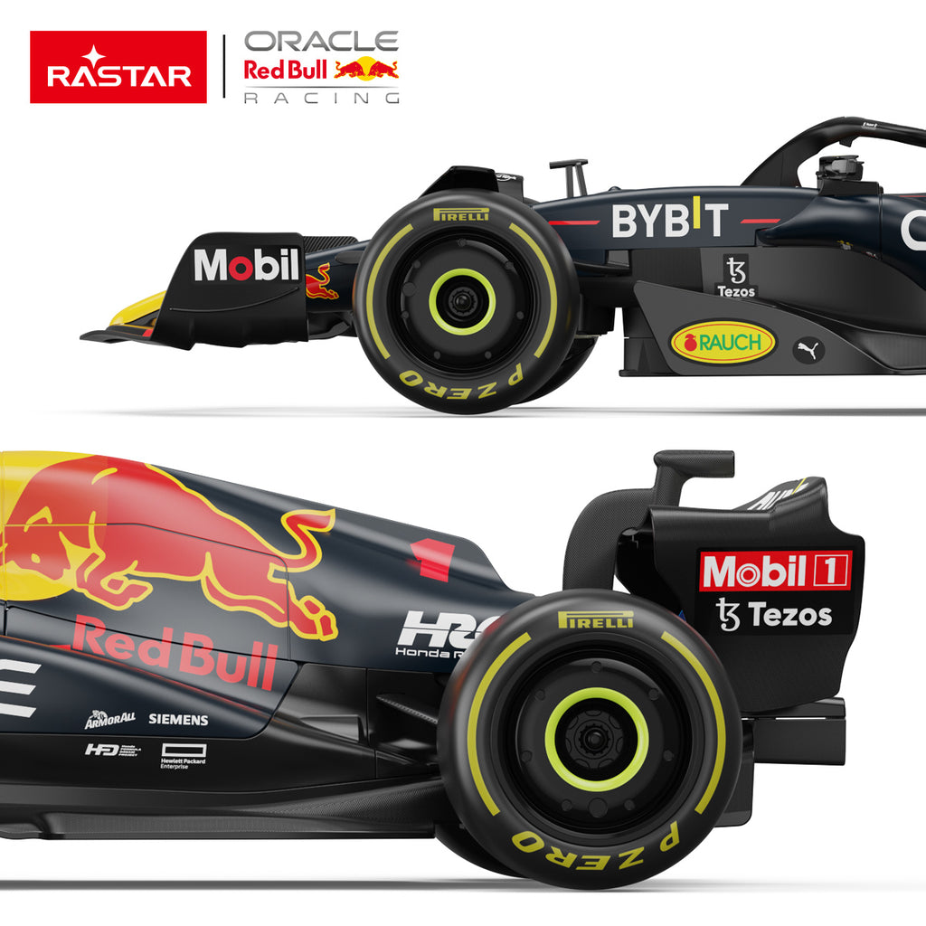 Red Bull Racing F1 car with Oracle, Mobil 1, and Pirelli branding from revnhaus