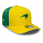 Yellow and green motorsport cap with Australia flag patch and swoosh logo from revnhaus