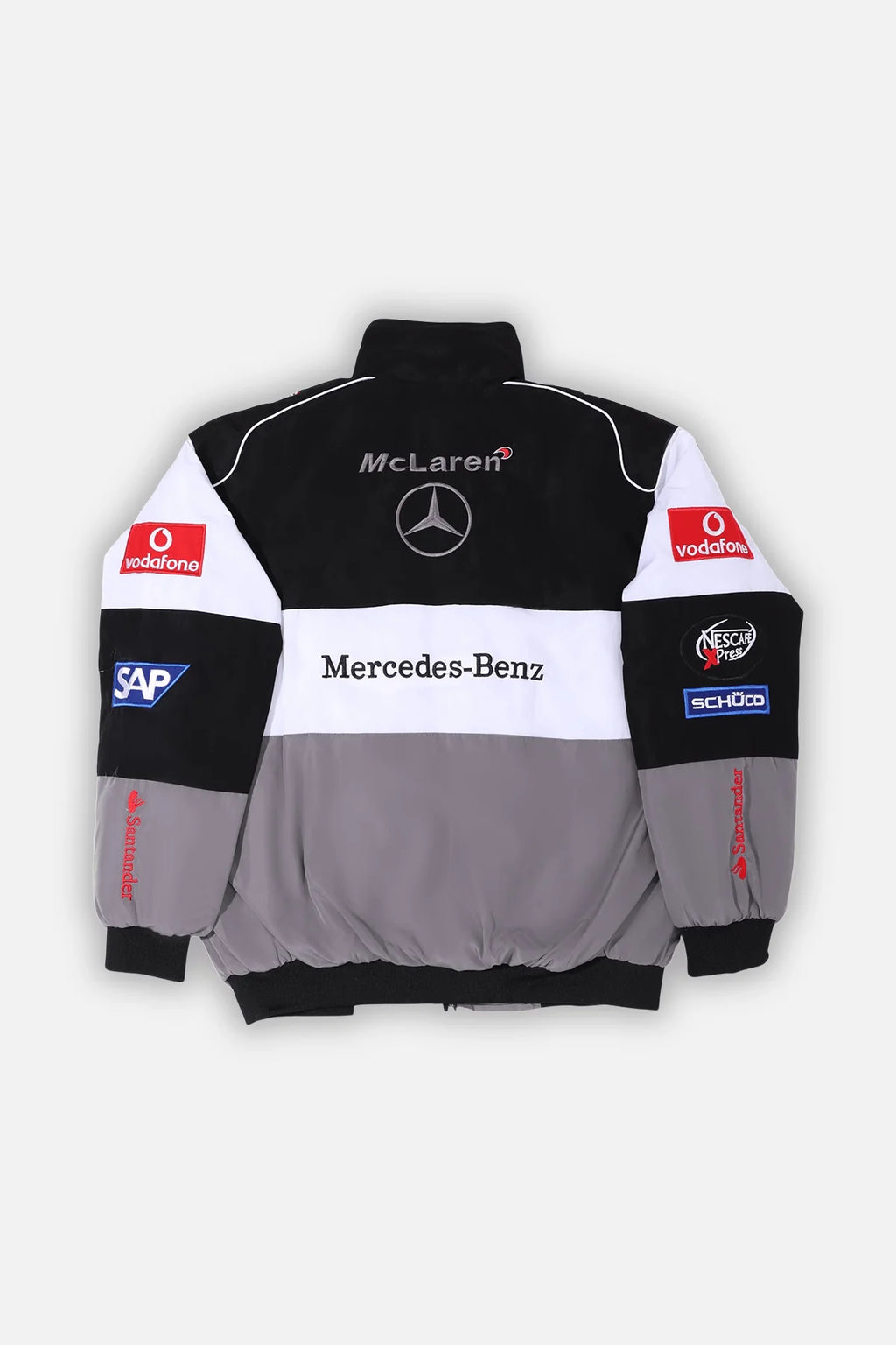 McLaren Mercedes-Benz racing jacket with sponsor logos from revnhaus
