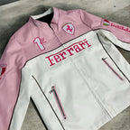 Revnhaus Vintage F1 Rarri Racing Leather Jacket (pink)