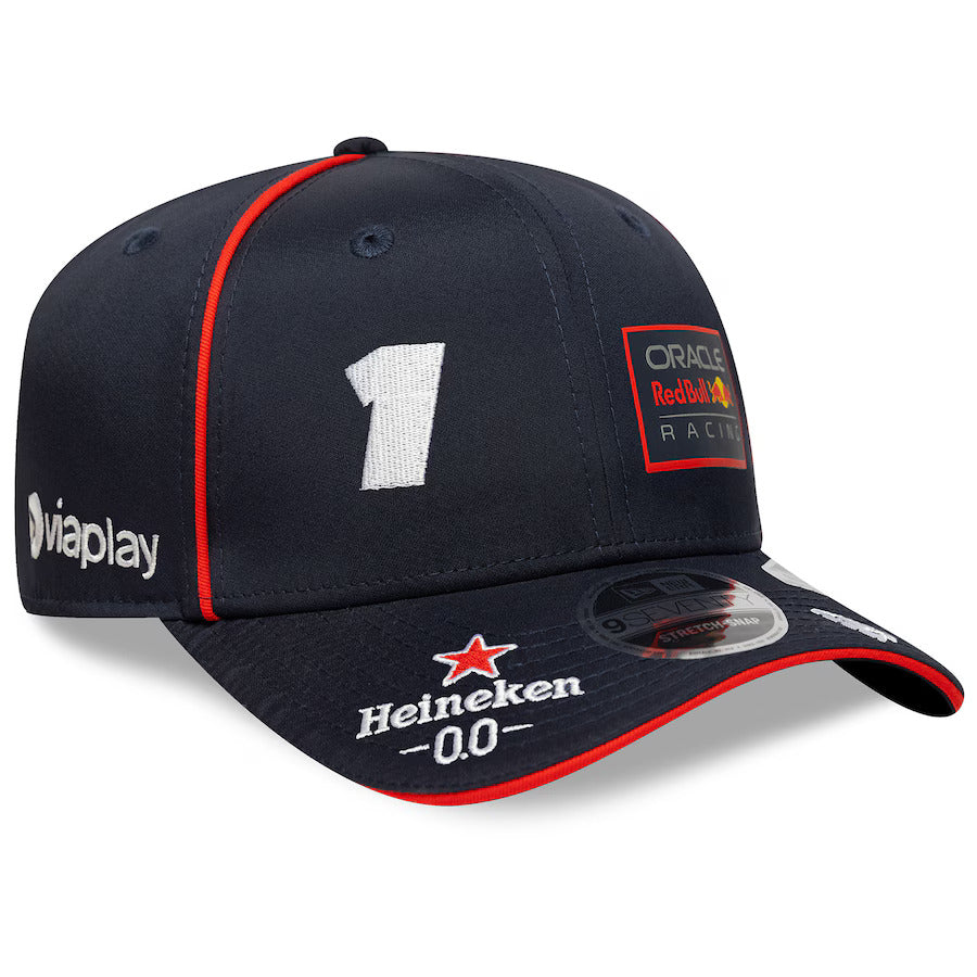Oracle Red Bull Racing cap with Heineken 0.0 and Viaplay logos, navy blue with red trim from revnhaus