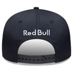 Black Red Bull embroidered cap with adjustable strap, motorsport apparel from revnhaus