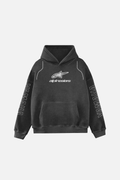 Black Alpinestars hoodie with white star logo and sleeve graphics from revnhaus